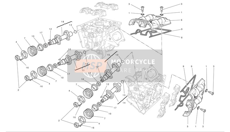 14823091C, Vertical Exhaust Camshaft, Ducati, 0