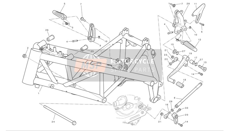 Ducati STREETFIGHTER 1098 S EU 2012 Frame for a 2012 Ducati STREETFIGHTER 1098 S EU