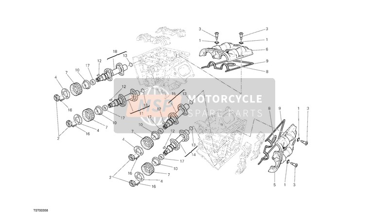 Ducati STREETFIGHTER 1098 S EU 2013 Árbol de levas para un 2013 Ducati STREETFIGHTER 1098 S EU