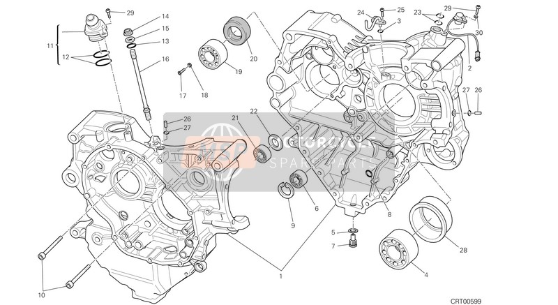 Ducati STREETFIGHTER 1098 S EU 2013 Crankcase for a 2013 Ducati STREETFIGHTER 1098 S EU