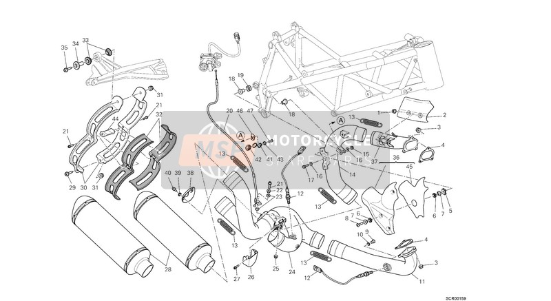 Ducati STREETFIGHTER 1098 S EU 2013 Exhaust System for a 2013 Ducati STREETFIGHTER 1098 S EU