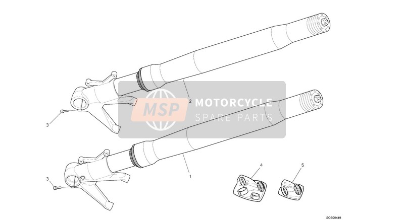 Ducati STREETFIGHTER 1098 S EU 2013 Fourche avant pour un 2013 Ducati STREETFIGHTER 1098 S EU