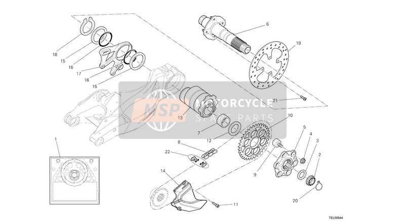 Ducati STREETFIGHTER 1098 S EU 2013 Axe de roue arrière pour un 2013 Ducati STREETFIGHTER 1098 S EU