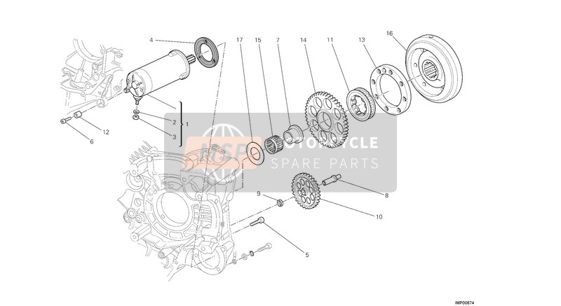 Ducati STREETFIGHTER 1098 S EU 2013 Starting Motor for a 2013 Ducati STREETFIGHTER 1098 S EU