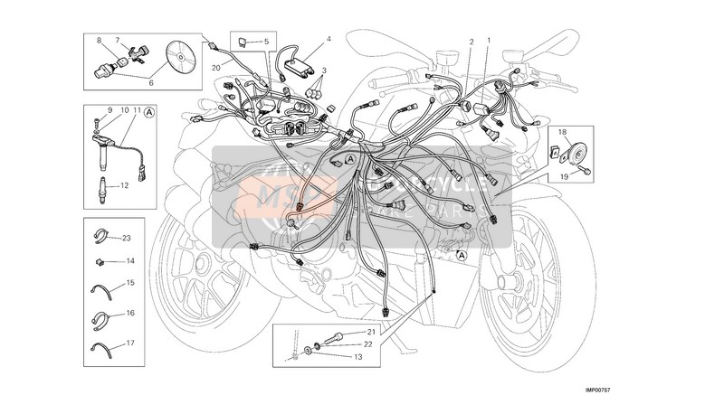 Ducati STREETFIGHTER 1098 S EU 2013 Faisceau de câblage pour un 2013 Ducati STREETFIGHTER 1098 S EU