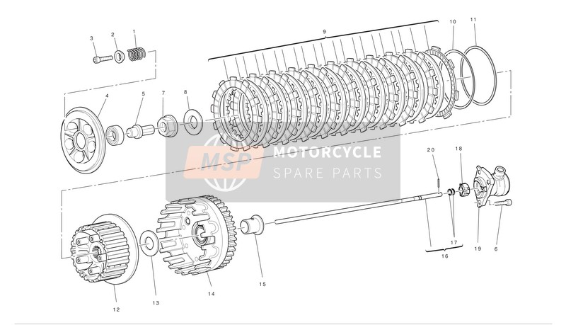 Ducati STREETFIGHTER 848 Eu 2012 Embrayage pour un 2012 Ducati STREETFIGHTER 848 Eu