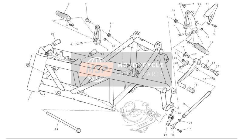 Ducati STREETFIGHTER 848 Eu 2012 Frame voor een 2012 Ducati STREETFIGHTER 848 Eu