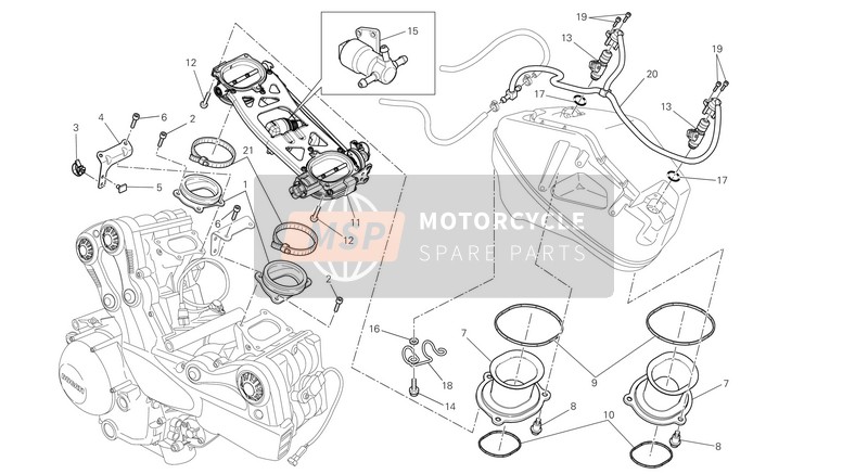 Ducati STREETFIGHTER 848 Eu 2013 Throttle Body for a 2013 Ducati STREETFIGHTER 848 Eu