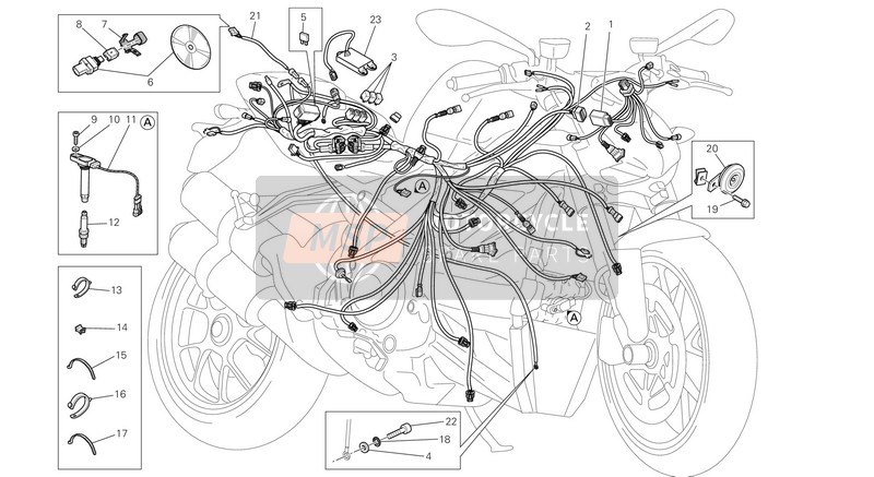 Ducati STREETFIGHTER 848 Eu 2013 Cablaggio elettrico per un 2013 Ducati STREETFIGHTER 848 Eu