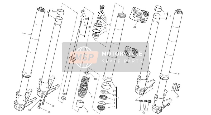 34921341A, Stanchion Tube, Ducati, 0