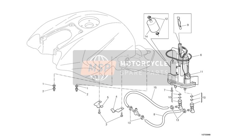 Ducati STREETFIGHTER 848 Eu 2014 KRAFTSTOFFPUMPE für ein 2014 Ducati STREETFIGHTER 848 Eu