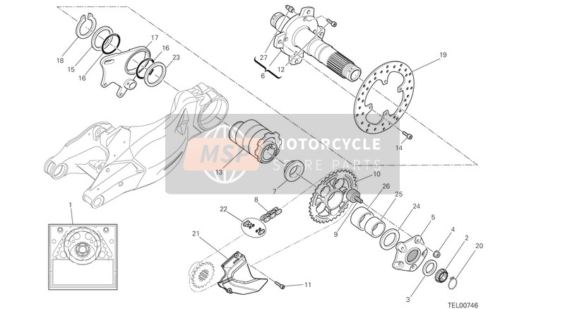 46012551A, Couvercle Pignon Chaine, Ducati, 1
