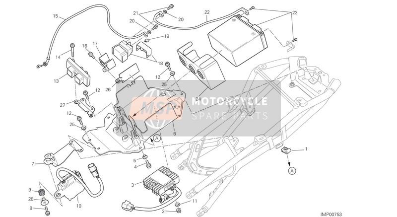 51410631A, Cordon Moteur Demarrage, Ducati, 1