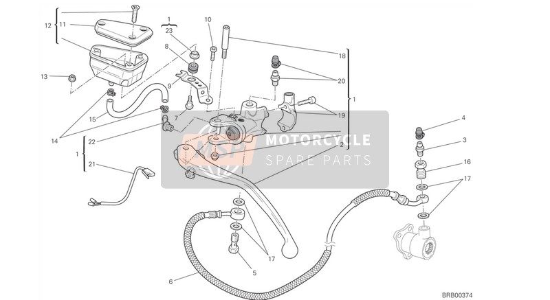 Ducati STREETFIGHTER 848 Eu 2015 Koppelingshoofdcilinder voor een 2015 Ducati STREETFIGHTER 848 Eu