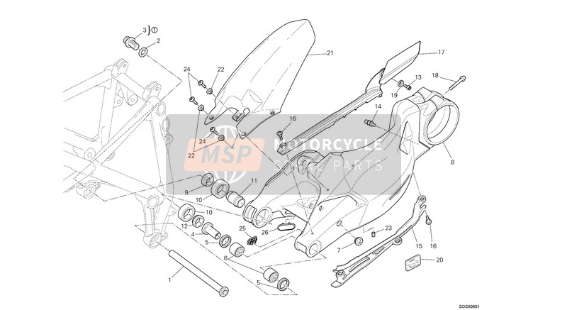 Ducati STREETFIGHTER 848 USA 2013 Swing Arm for a 2013 Ducati STREETFIGHTER 848 USA