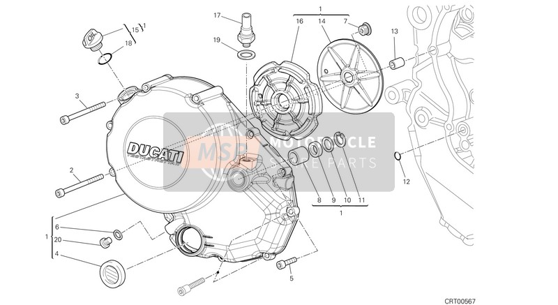 Ducati STREETFIGHTER 848 USA 2015 Couvercle d'embrayage pour un 2015 Ducati STREETFIGHTER 848 USA