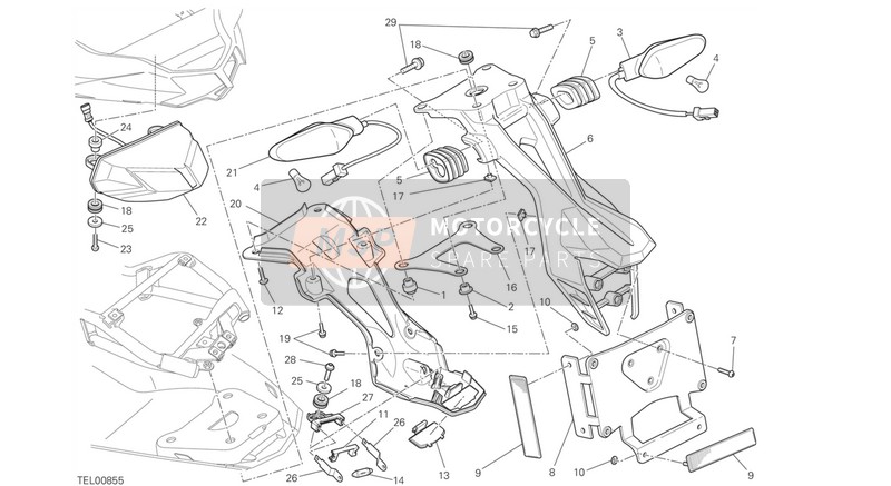 Ducati STREETFIGHTER 848 USA 2015 Feu Arrière pour un 2015 Ducati STREETFIGHTER 848 USA