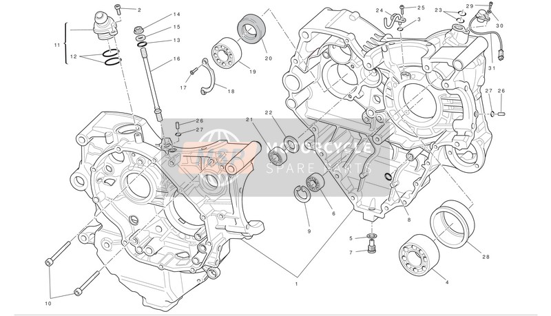 22522481A, Set Of Cranckcases 1098SF/10, Ducati, 0