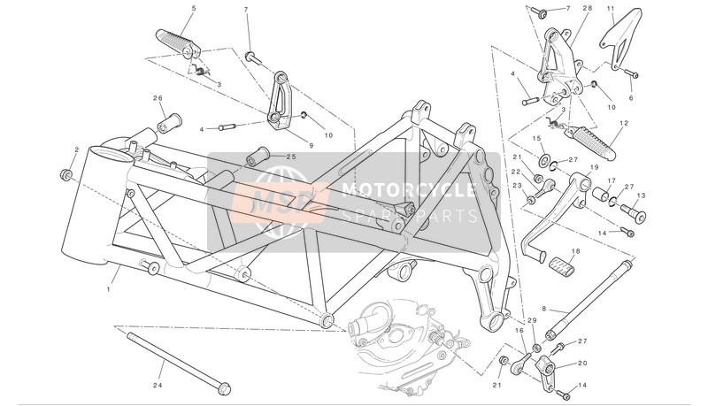 47012132AK, Frame Racingblack, Ducati, 0