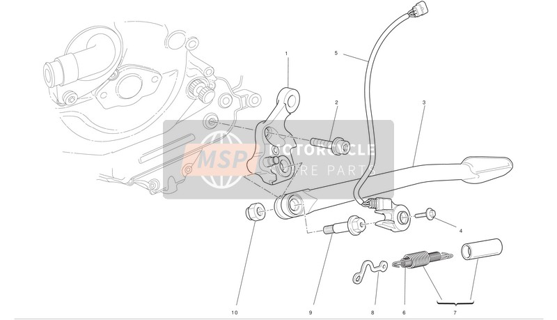 55610462AB, Caballete Lateral, Ducati, 0