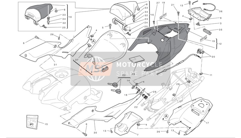 Ducati STREETFIGHTER Eu 2010 SITZ für ein 2010 Ducati STREETFIGHTER Eu