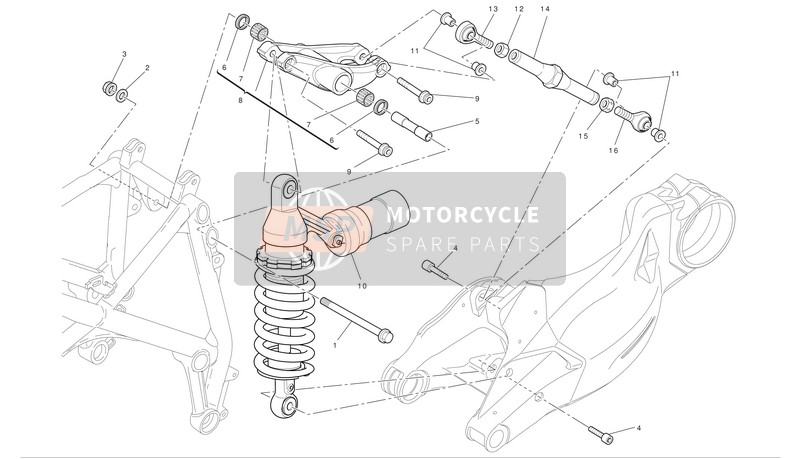 Ducati STREETFIGHTER Eu 2011 Suspension arrière pour un 2011 Ducati STREETFIGHTER Eu