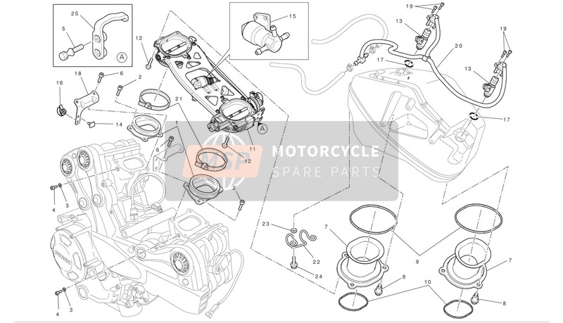 Ducati STREETFIGHTER S Eu 2010 Throttle Body for a 2010 Ducati STREETFIGHTER S Eu