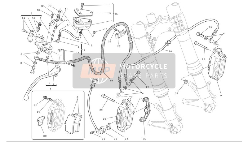 Ducati STREETFIGHTER S Eu 2010 Front Brake for a 2010 Ducati STREETFIGHTER S Eu