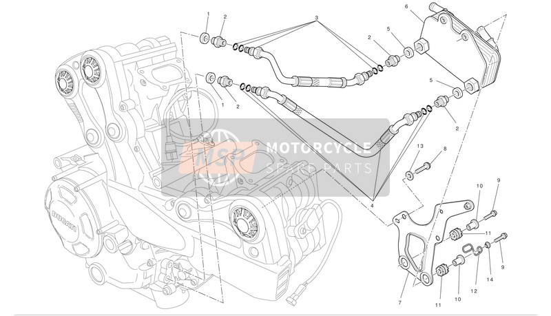 Ducati STREETFIGHTER S Eu 2011 Échangeur de chaleur pour un 2011 Ducati STREETFIGHTER S Eu