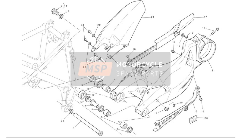 Ducati STREETFIGHTER S Eu 2011 Brazo oscilante para un 2011 Ducati STREETFIGHTER S Eu