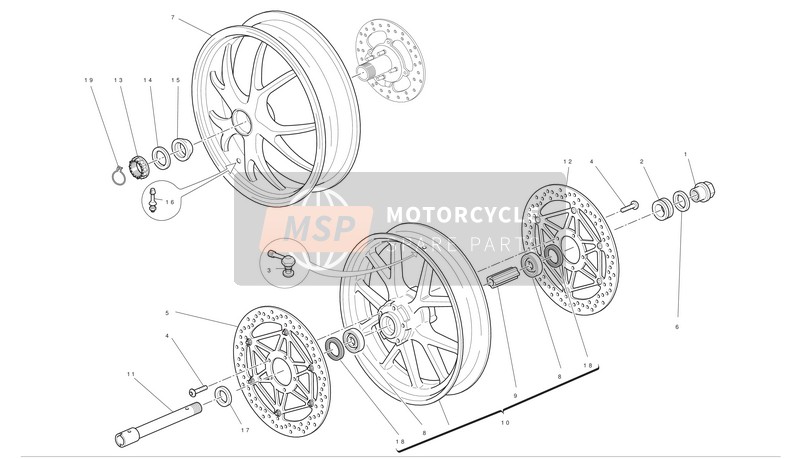 Ducati STREETFIGHTER S Usa 2010 Räder vorne und hinten für ein 2010 Ducati STREETFIGHTER S Usa