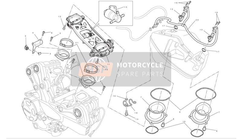 Ducati STREETFIGHTER S Usa 2010 Corps de papillon pour un 2010 Ducati STREETFIGHTER S Usa