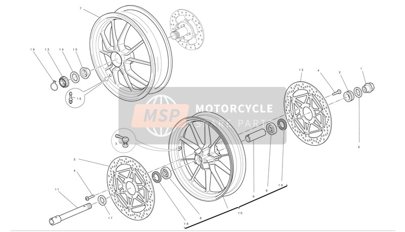 Ducati STREETFIGHTER Usa 2011 Front And Rear Wheels for a 2011 Ducati STREETFIGHTER Usa