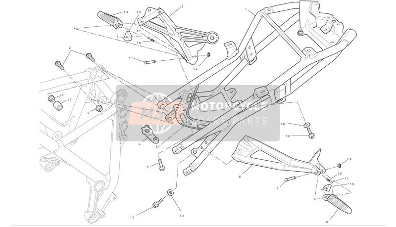 Ducati STREETFIGHTER Usa 2011 Subframe achter voor een 2011 Ducati STREETFIGHTER Usa
