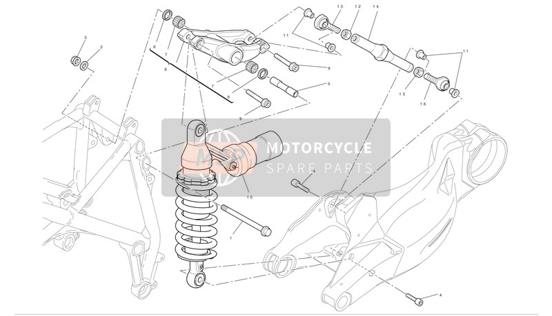 Ducati STREETFIGHTER Usa 2011 Suspensión trasera para un 2011 Ducati STREETFIGHTER Usa