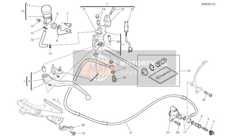 63211071A, Tuyau Huile Embrayage, Ducati, 0