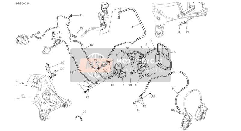 Ducati STREETFIGHTER V4 S 2021 Remsysteem ABS voor een 2021 Ducati STREETFIGHTER V4 S