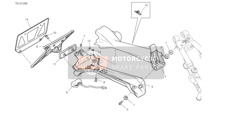 Ducati STREETFIGHTER V4 S 2021 Soporte de placa para un 2021 Ducati STREETFIGHTER V4 S