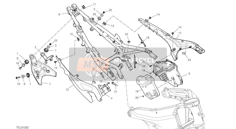 Ducati STREETFIGHTER V4 S 2021 Compartiment de cadre arrière pour un 2021 Ducati STREETFIGHTER V4 S