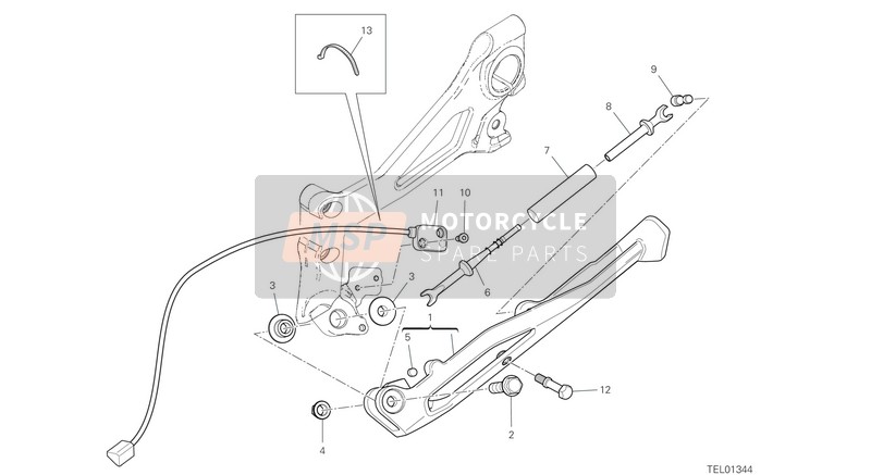 Ducati STREETFIGHTER V4 S 2021 Béquille latérale pour un 2021 Ducati STREETFIGHTER V4 S