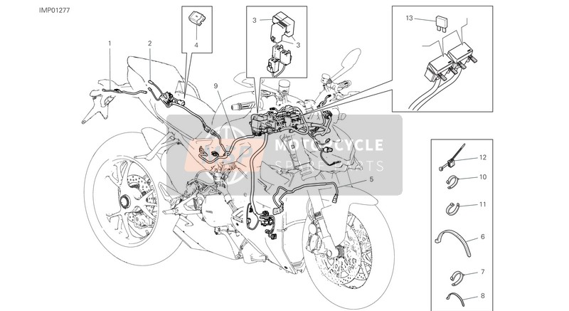 Ducati STREETFIGHTER V4 S EU 2020 Voertuig elektrisch systeem voor een 2020 Ducati STREETFIGHTER V4 S EU