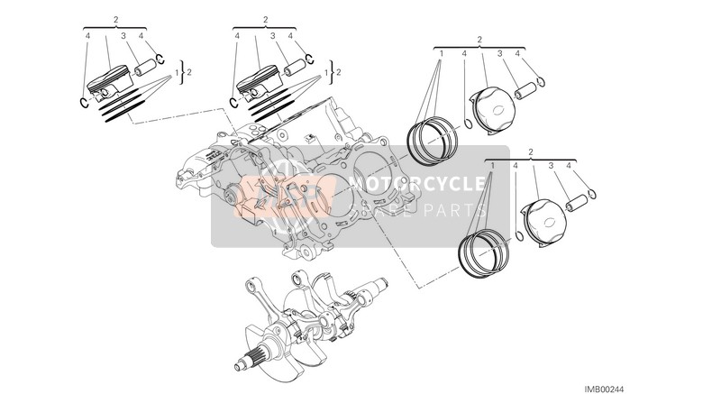 Ducati STREETFIGHTER V4 S USA 2020 Cilinders - Zuigers voor een 2020 Ducati STREETFIGHTER V4 S USA