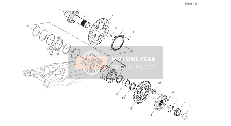 Ducati STREETFIGHTER V4 USA 2020 REAR WHEEL SPINDLE for a 2020 Ducati STREETFIGHTER V4 USA