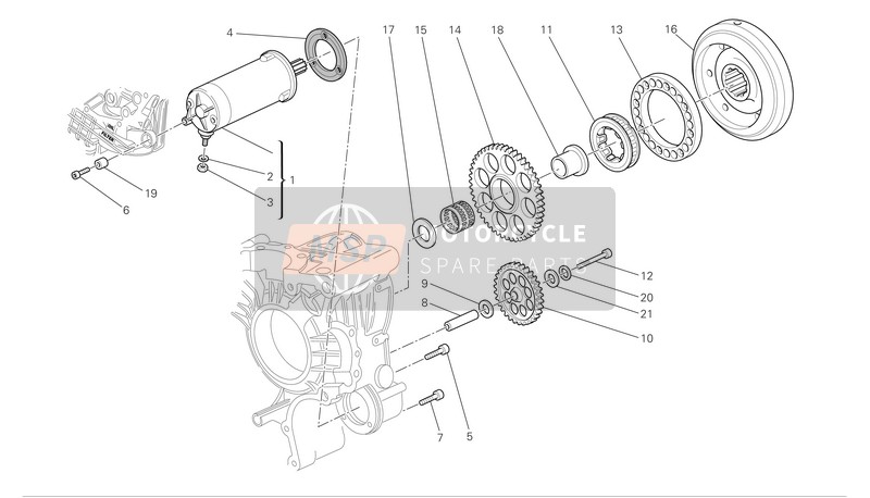 Ducati SUPERBIKE 1098 Eu 2007 Elektrisch starten en ontsteken voor een 2007 Ducati SUPERBIKE 1098 Eu