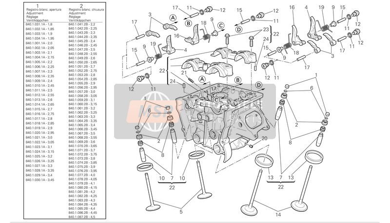 Ducati SUPERBIKE 1098 Eu 2007 Culasse verticale pour un 2007 Ducati SUPERBIKE 1098 Eu