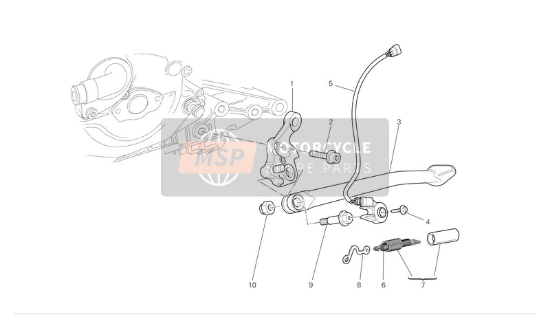 55610462A, Side Stand, Ducati, 0