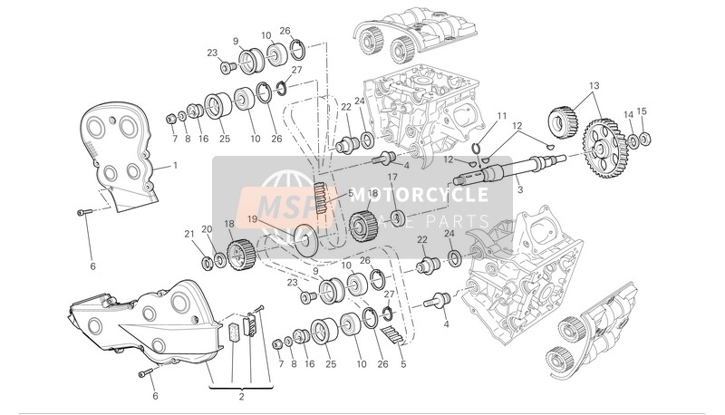 Ducati SUPERBIKE 1098 Eu 2008 Timingsysteem voor een 2008 Ducati SUPERBIKE 1098 Eu