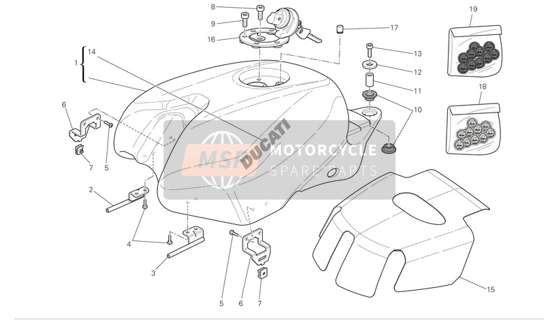 Ducati SUPERBIKE 1098 Eu 2008 Tank für ein 2008 Ducati SUPERBIKE 1098 Eu