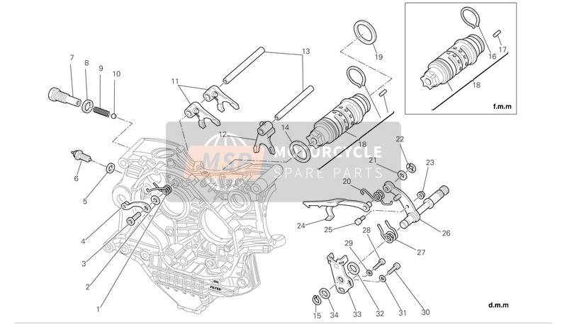 Ducati SUPERBIKE 1098 S Eu 2007 Schalthebelsteuerung für ein 2007 Ducati SUPERBIKE 1098 S Eu