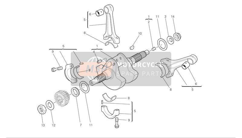 Ducati SUPERBIKE 1098 S Eu 2008 Pleuelstange für ein 2008 Ducati SUPERBIKE 1098 S Eu